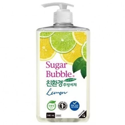Средство для мытья посуды, фруктов и овощей с лимоном Sugar Bubble Lemon - 940 мл